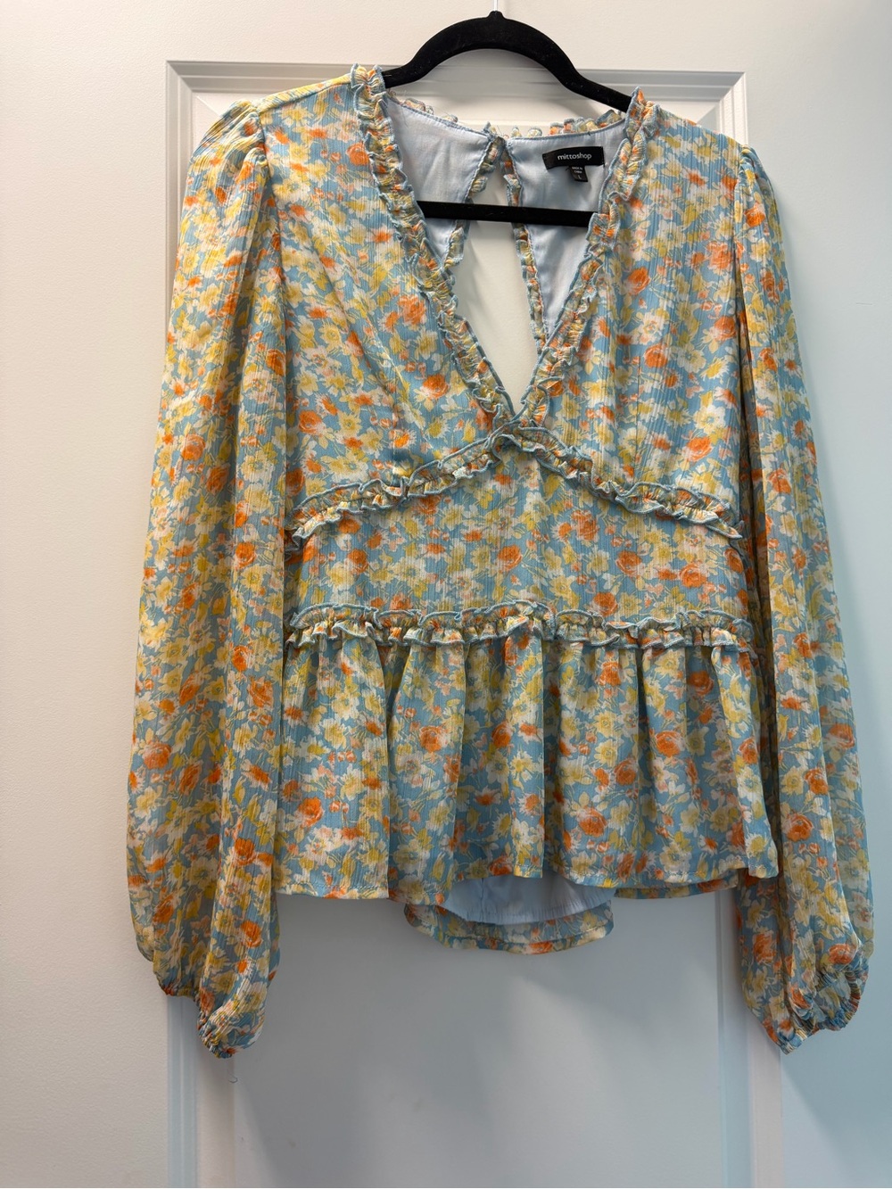 Floral Open Back Blouse
